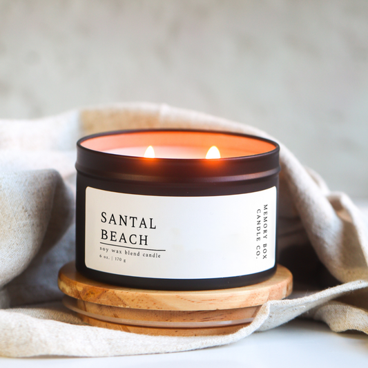 Santal Beach - 6 oz. Matte Black Soy Candle Tin