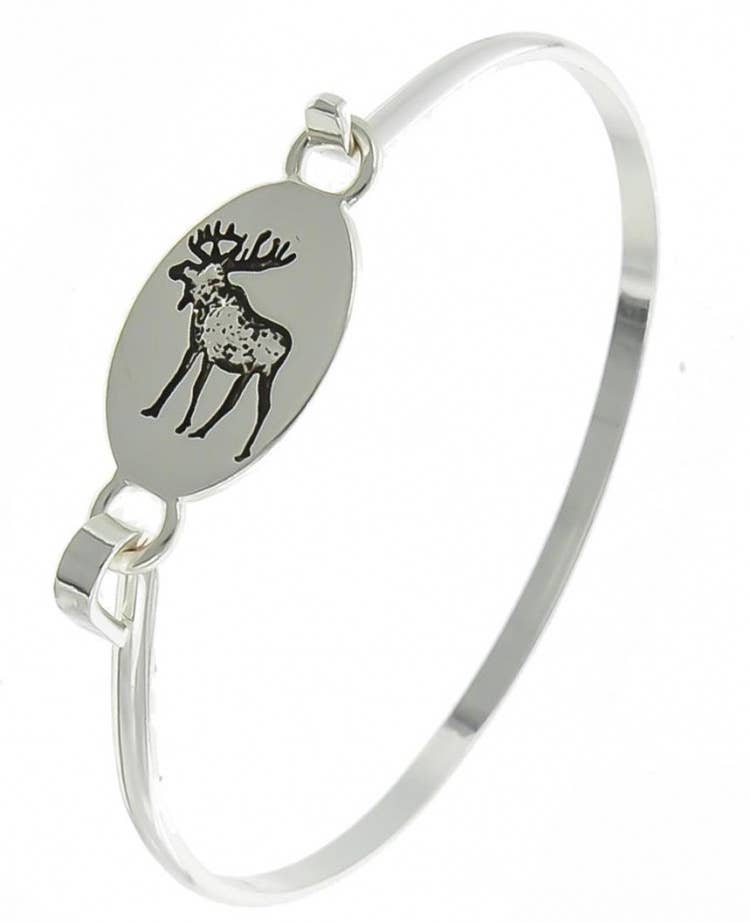 Moose Brass Hook Casting Bangle Bracelet
