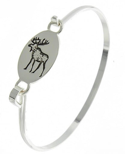 Moose Brass Hook Casting Bangle Bracelet