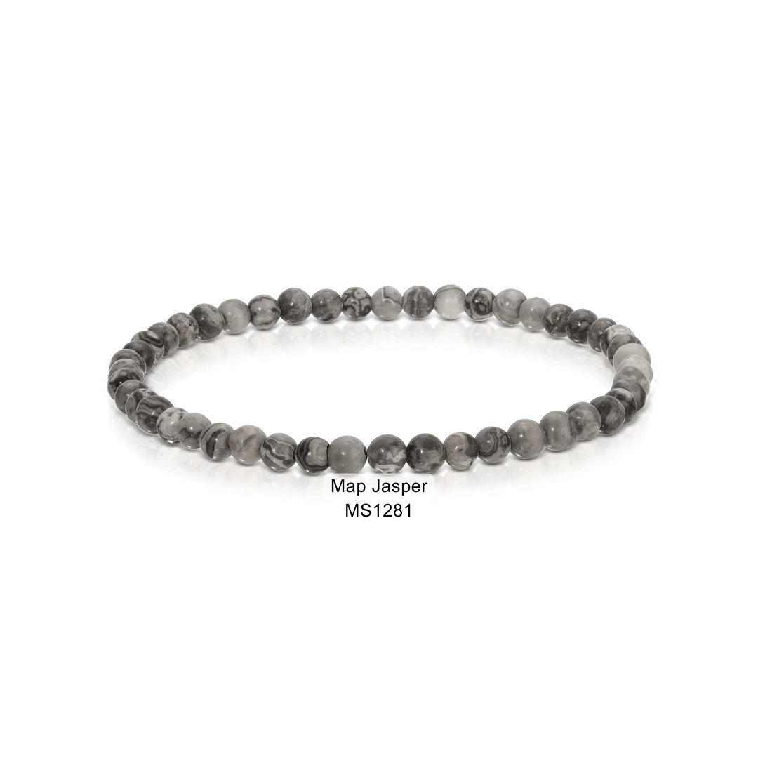 Mini Gemstone 4mm Beaded Stretch Bracelets