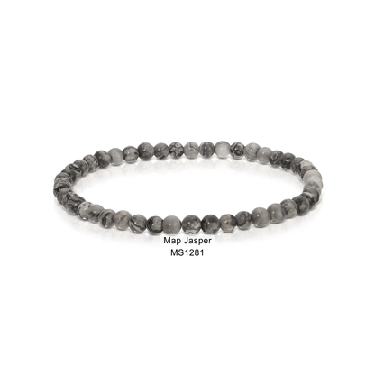 Mini Gemstone 4mm Beaded Stretch Bracelets