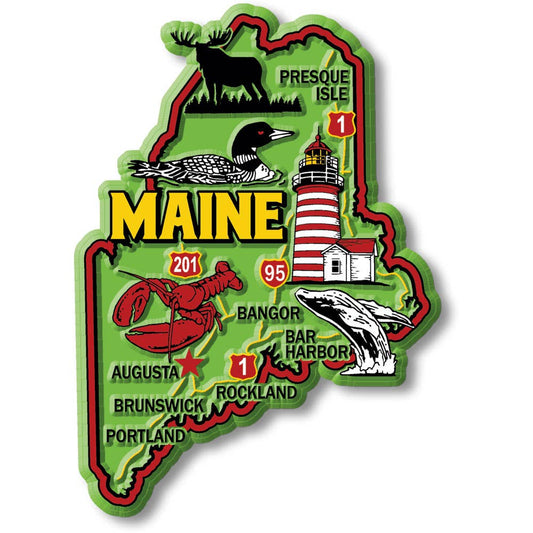 Maine Colorful State Magnet Collectible Made in USA