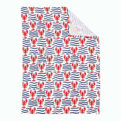 Lobster Waves Cotton Kitchen Towels