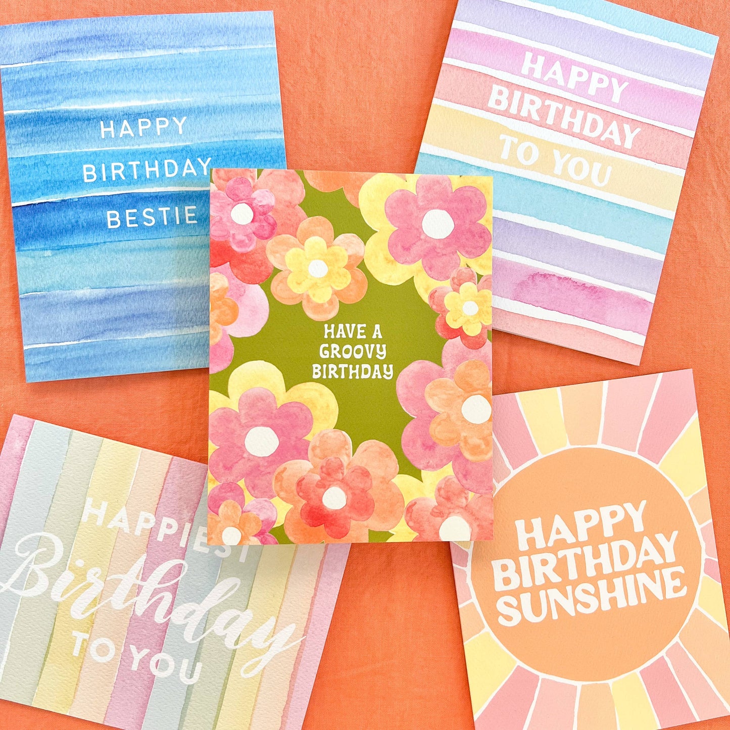 Have a Groovy Birthday Greeting Card | 70s Retro Flowers