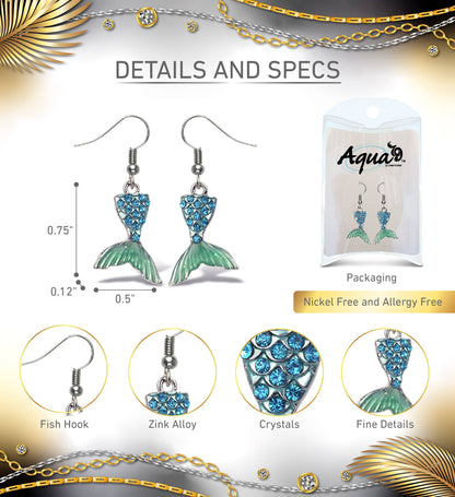 Sparkling Earrings - Mermaid Tail