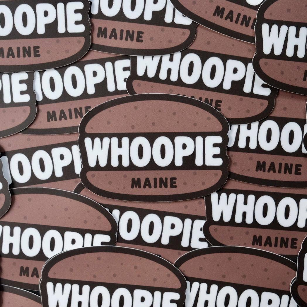 Maine Whoopie Pie Sticker — Original, Laminated, Waterproof