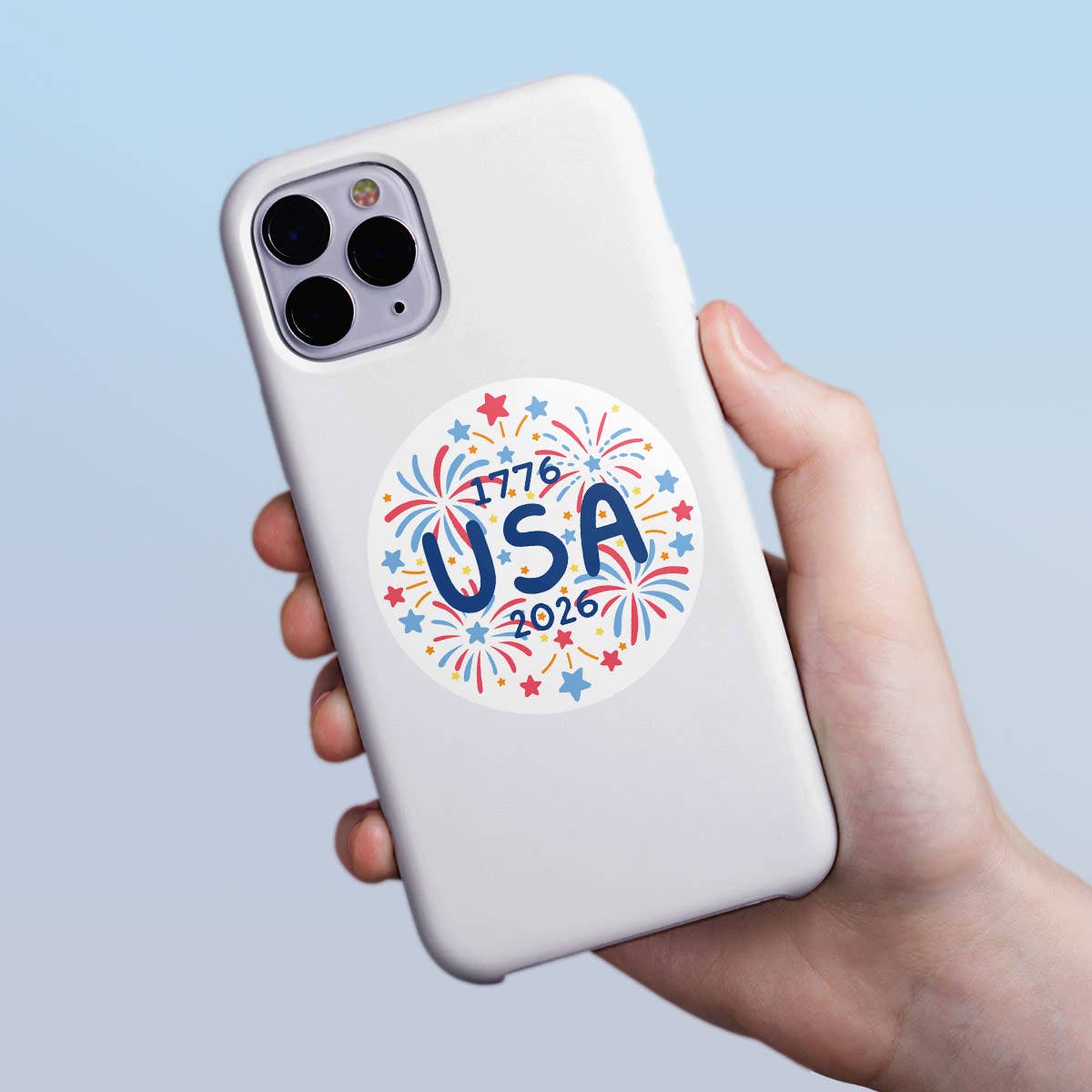 USA Fireworks Doodles 1776-2026 Vinyl Mini Sticker