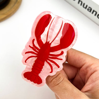 Red Lobster Hair Claw Clip, Ocean Hair Accessories