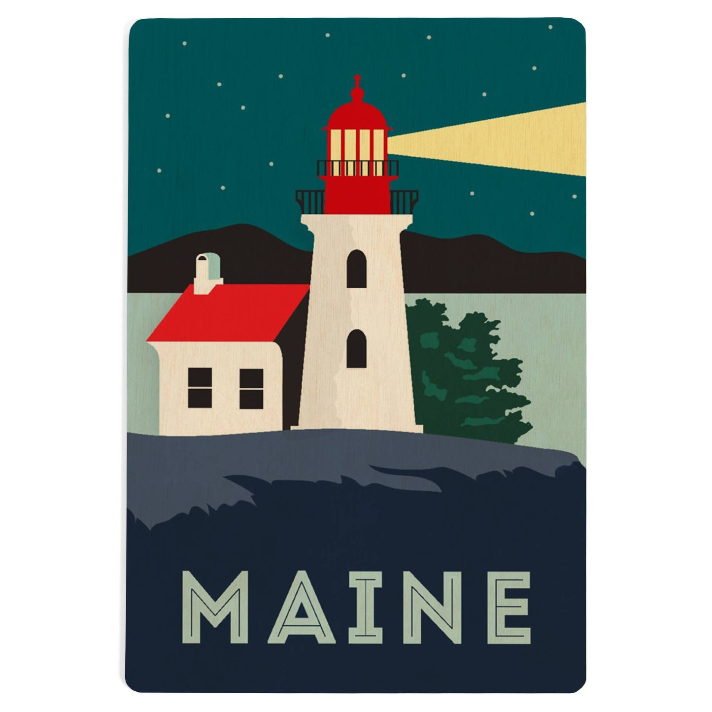 Maine Lighthouse WOOD POSTCARD
