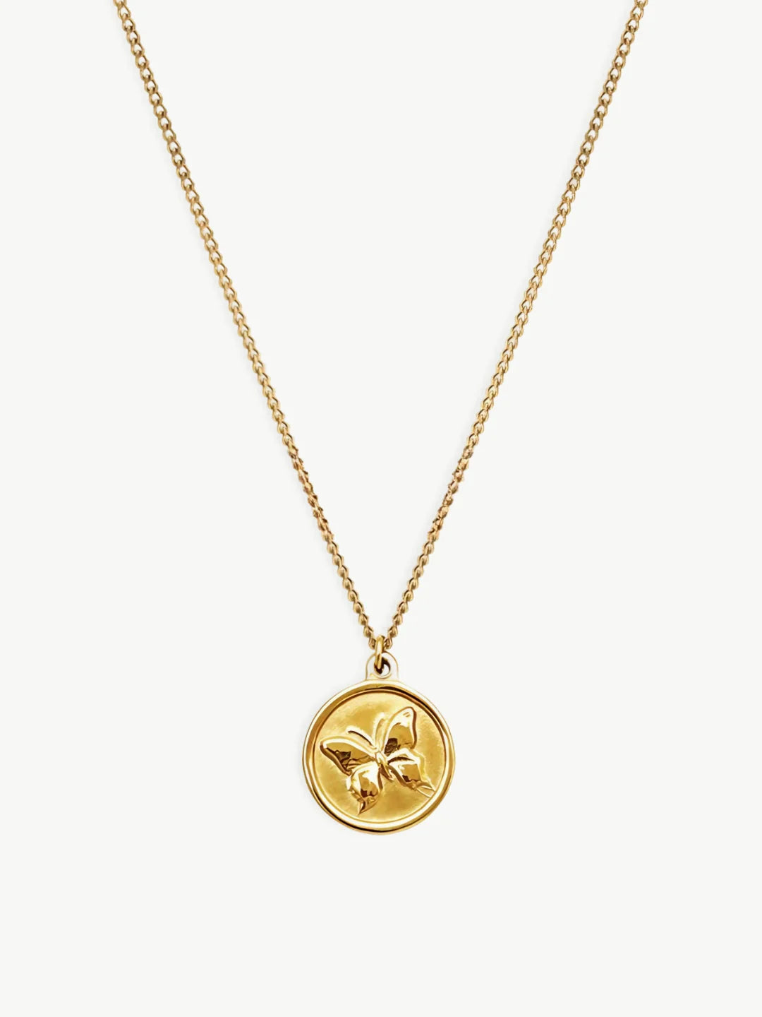 Must Have Butterfly Coin Pendant Necklace