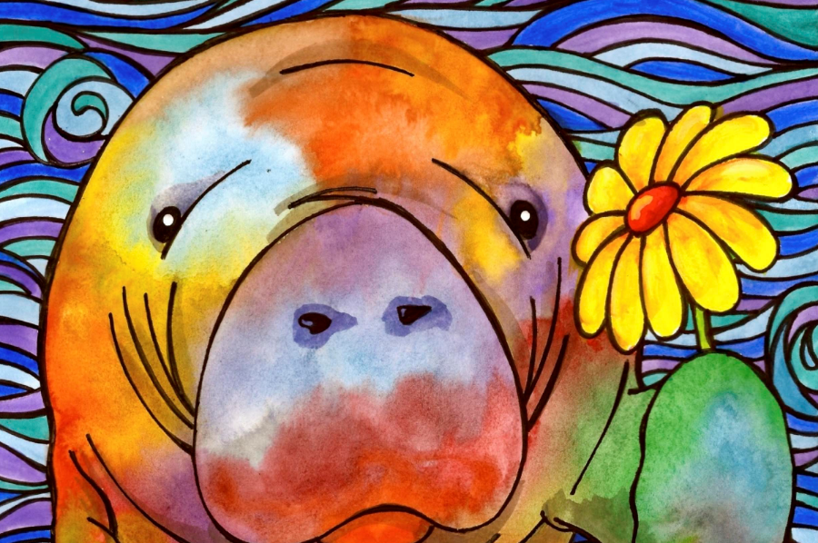 Hue Manatee Mini Jigsaw Puzzle