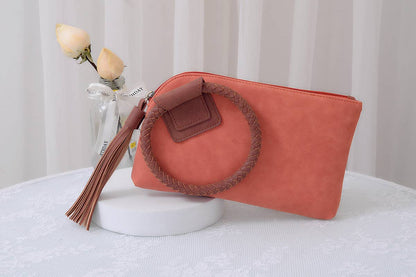Cuff Handle Tassel Wristlet Clutch