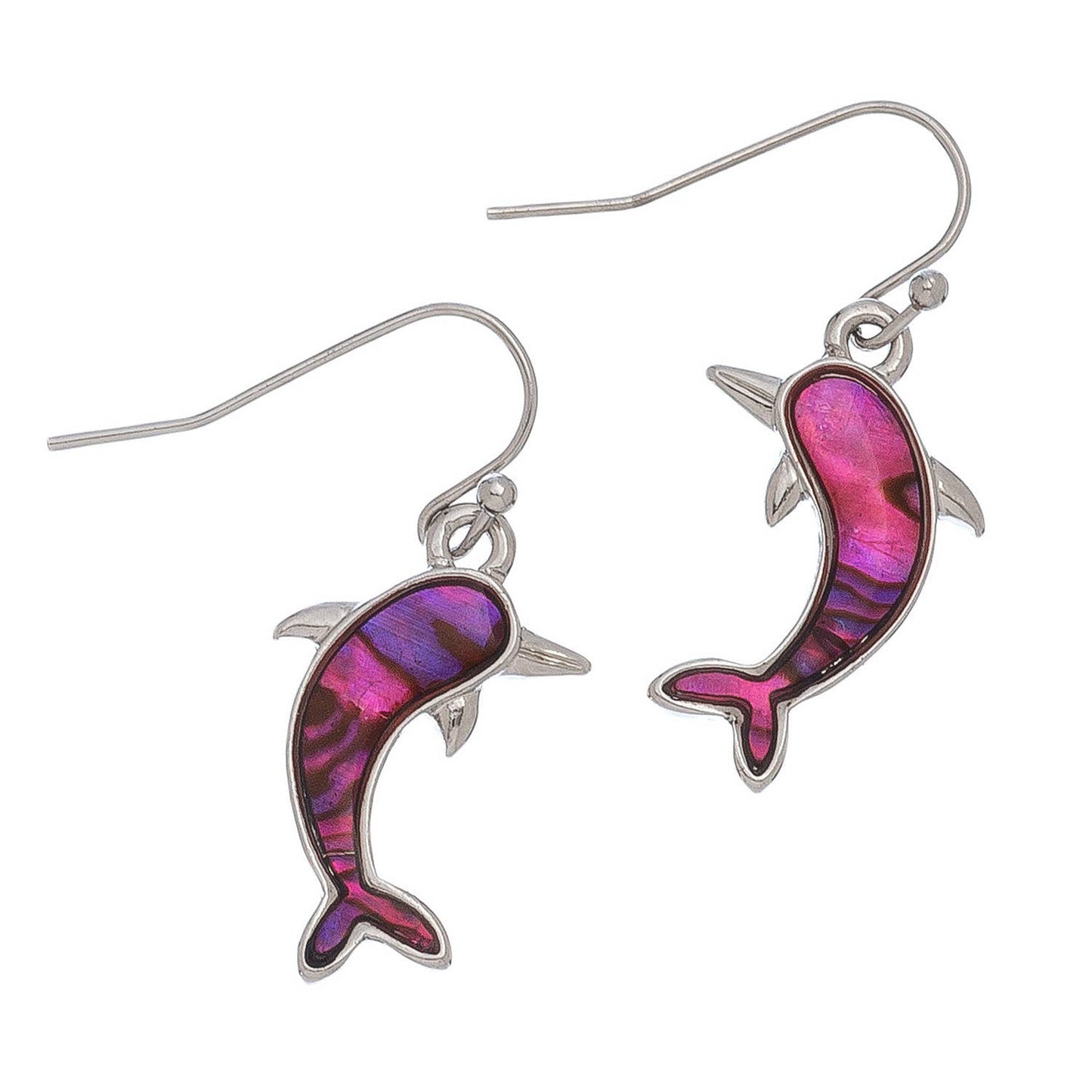 Abalone Dolphin Earrings Beach Jewelry