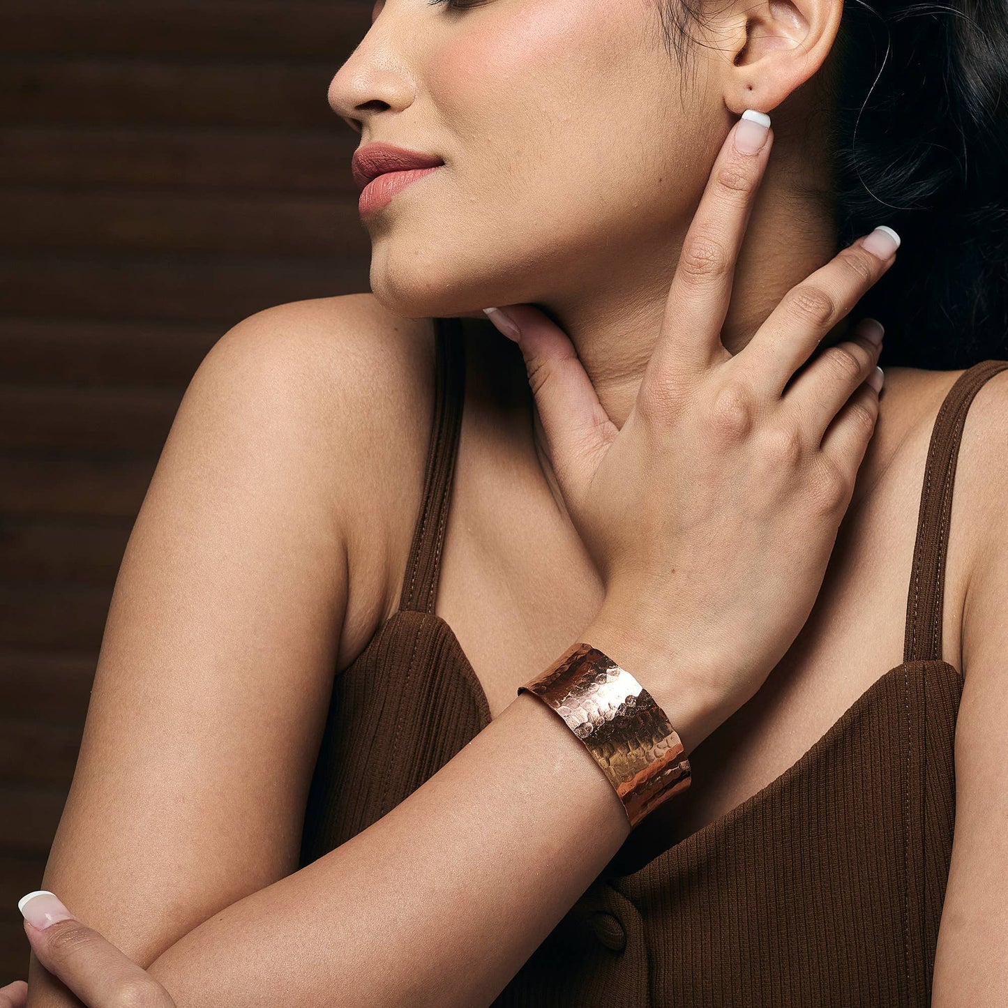 Handcrafted Copper Hammered Glow Pure Copper Cuff