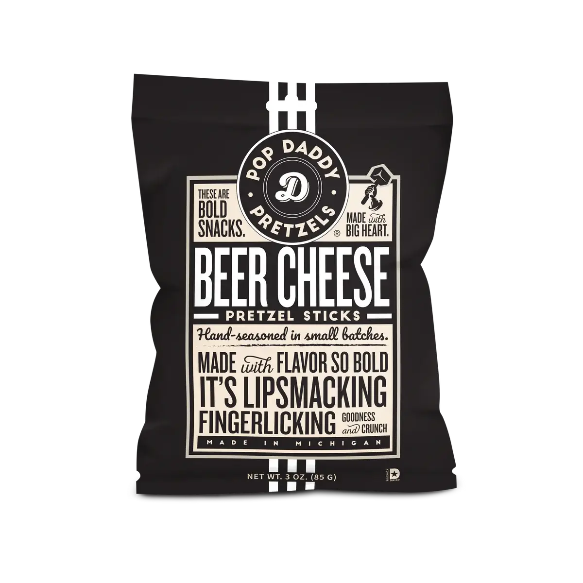 Pop Daddy Beer Cheese Seasoned Pretzels 3oz.