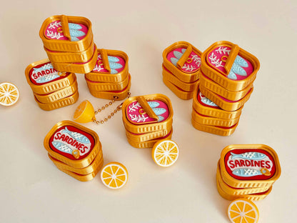 Mini Sardines Container Clicker 3D Printed Fidget Keychain