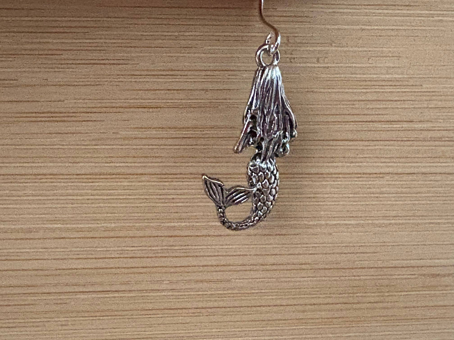 3D Mermaid Metal Dangle Earrings