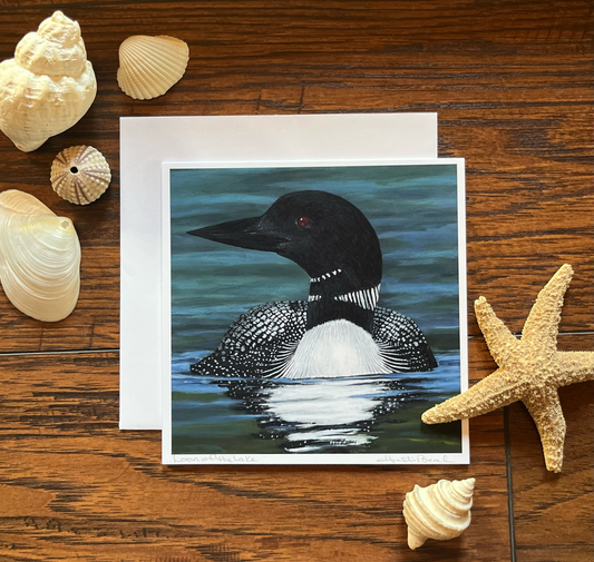 Loon of the Lake fine art blank greeting card 