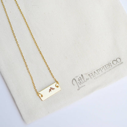 She will move mountains necklace, Team gift, Encouragement jewelry, Mountain jewelry, Inspirational gift, Graduation gifts, Positive quotes: Gold