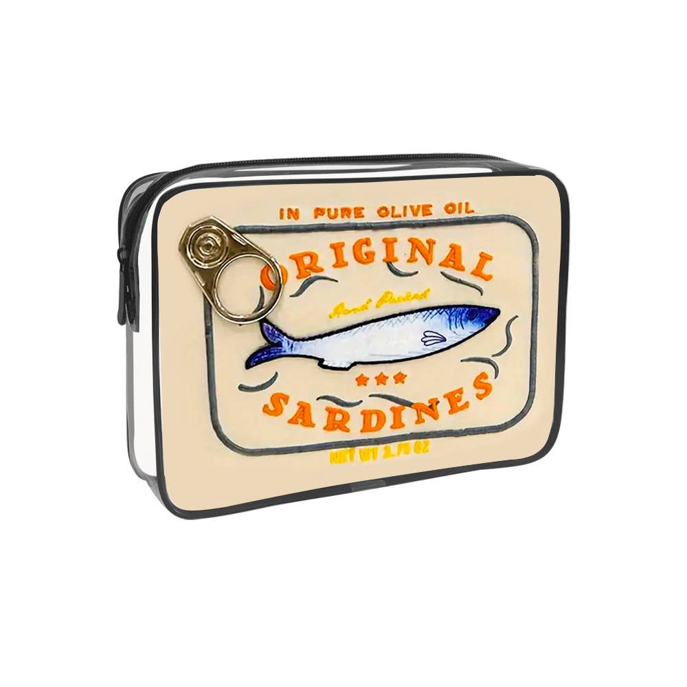 Sardine Can Print PVC Cosmetic Bag Clear Makeup bag