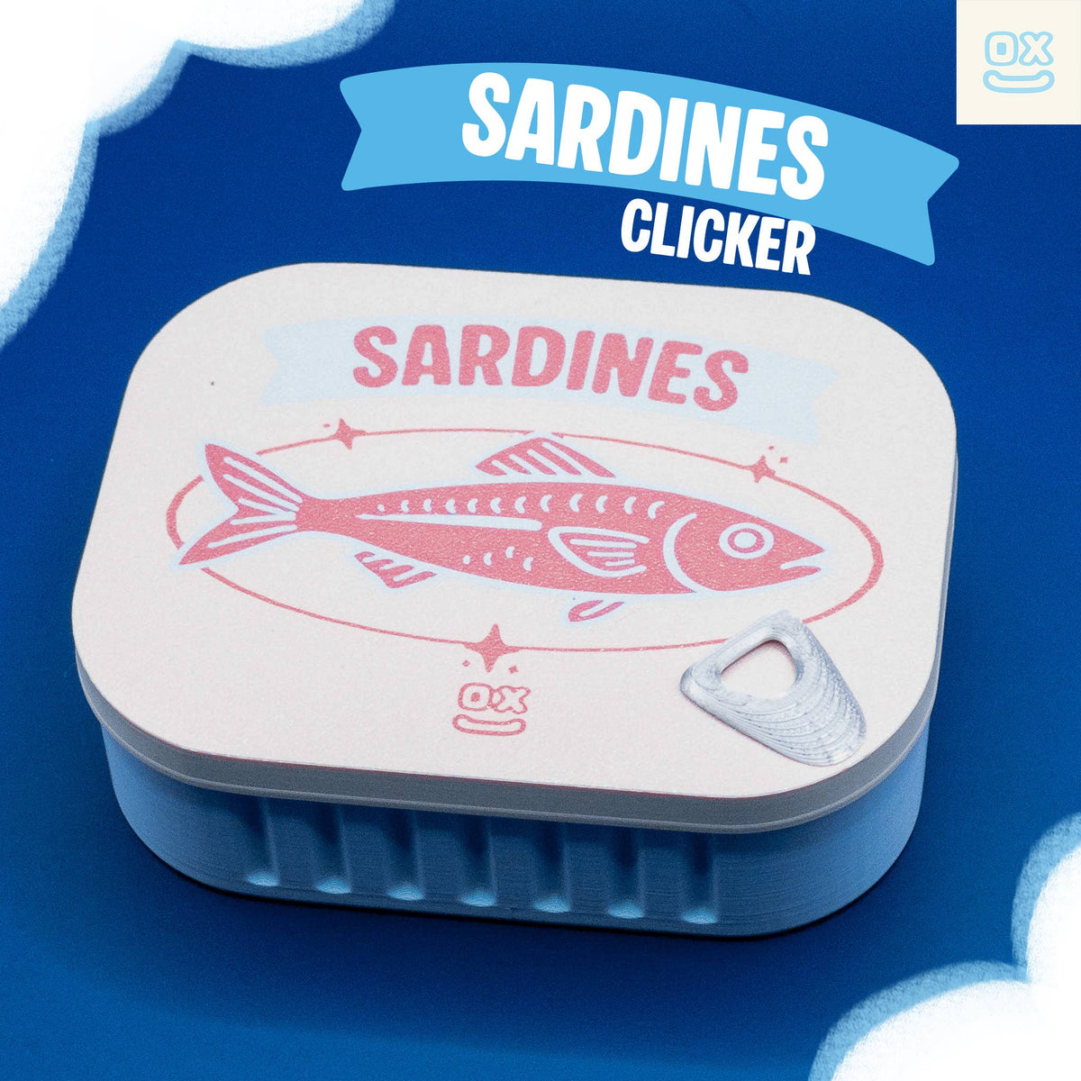Sardine Can Fidget Clicker Toy 3D Print Funny Desk Fidget
