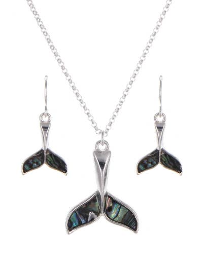 Abalone Whale Tail 16" Necklace Set