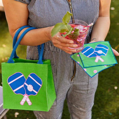 PICKLEBALL GREEN Itsy Bitsy Reusable Gift Bag Tote