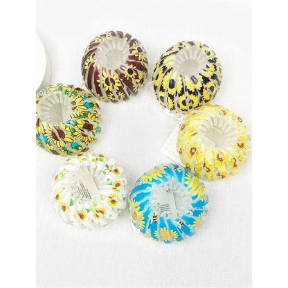Sunflower Print Bird Nest Magic Hair Bun Clip