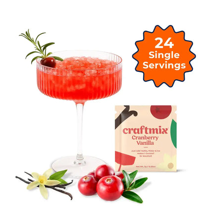 Cranberry Vanilla Cocktail / Mocktail Mixer - Single Packets