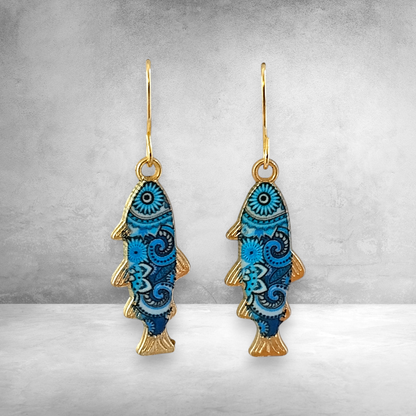 Preppy Fish Earrings, Nautical Earrings