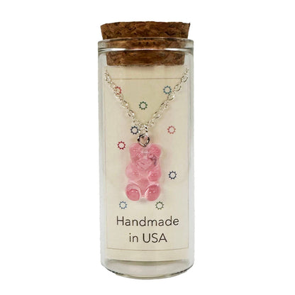 Oso Cute Gummy Bear Charm Necklace in a Bottle - 16 Inch