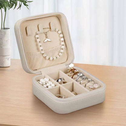 Zip Around Square Jewelry Organizer Box