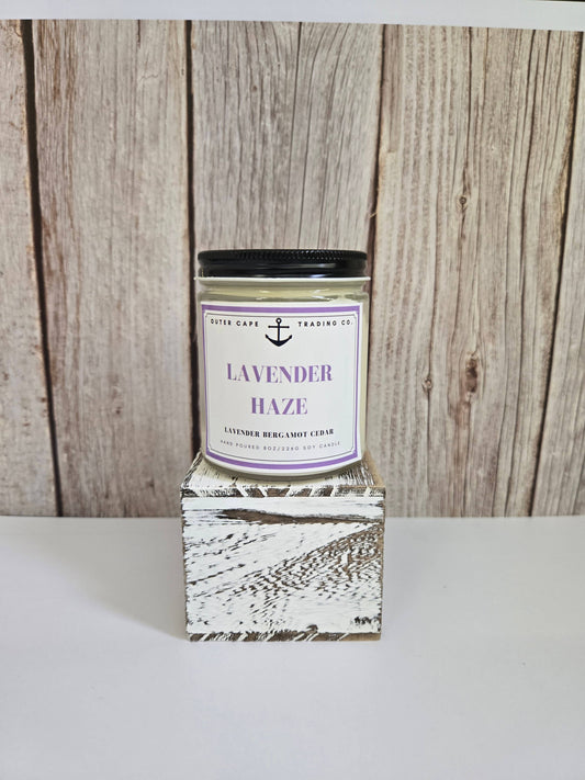 Lavender Haze Soy Wax Crackling Wooden Wick Candle