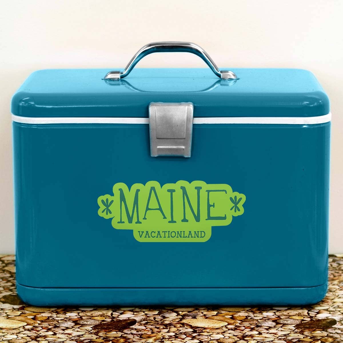 Vacationland Maine Funky Font Large Vinyl Bumper Sticker
