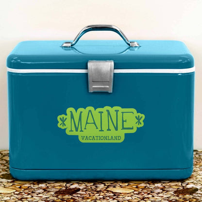 Vacationland Maine Funky Font Large Vinyl Bumper Sticker