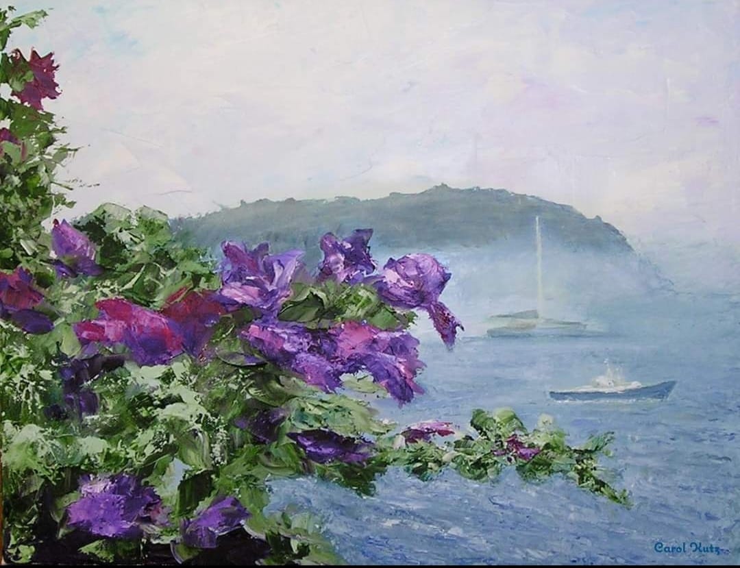 Carol Lutz Purple Flower Card