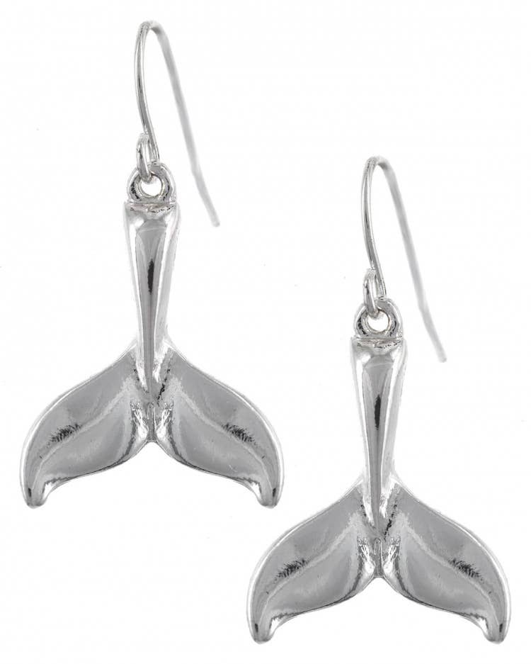 Whale Tail Metal Dangle Earrings
