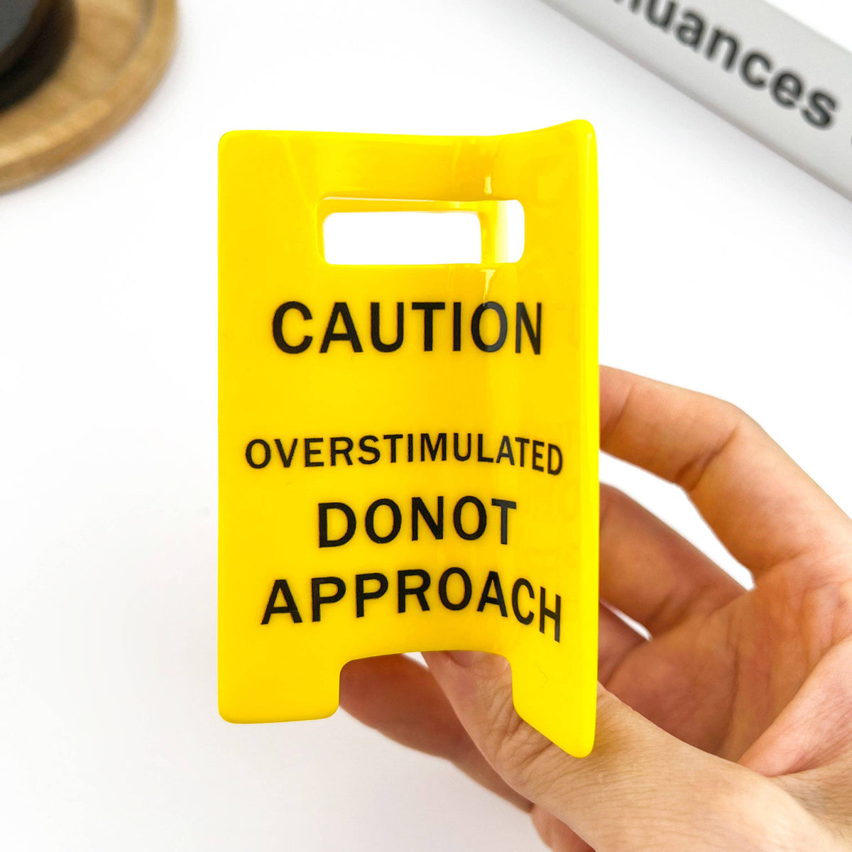 Caution Sign Hair Claw Clip, Fun Hair Clip
