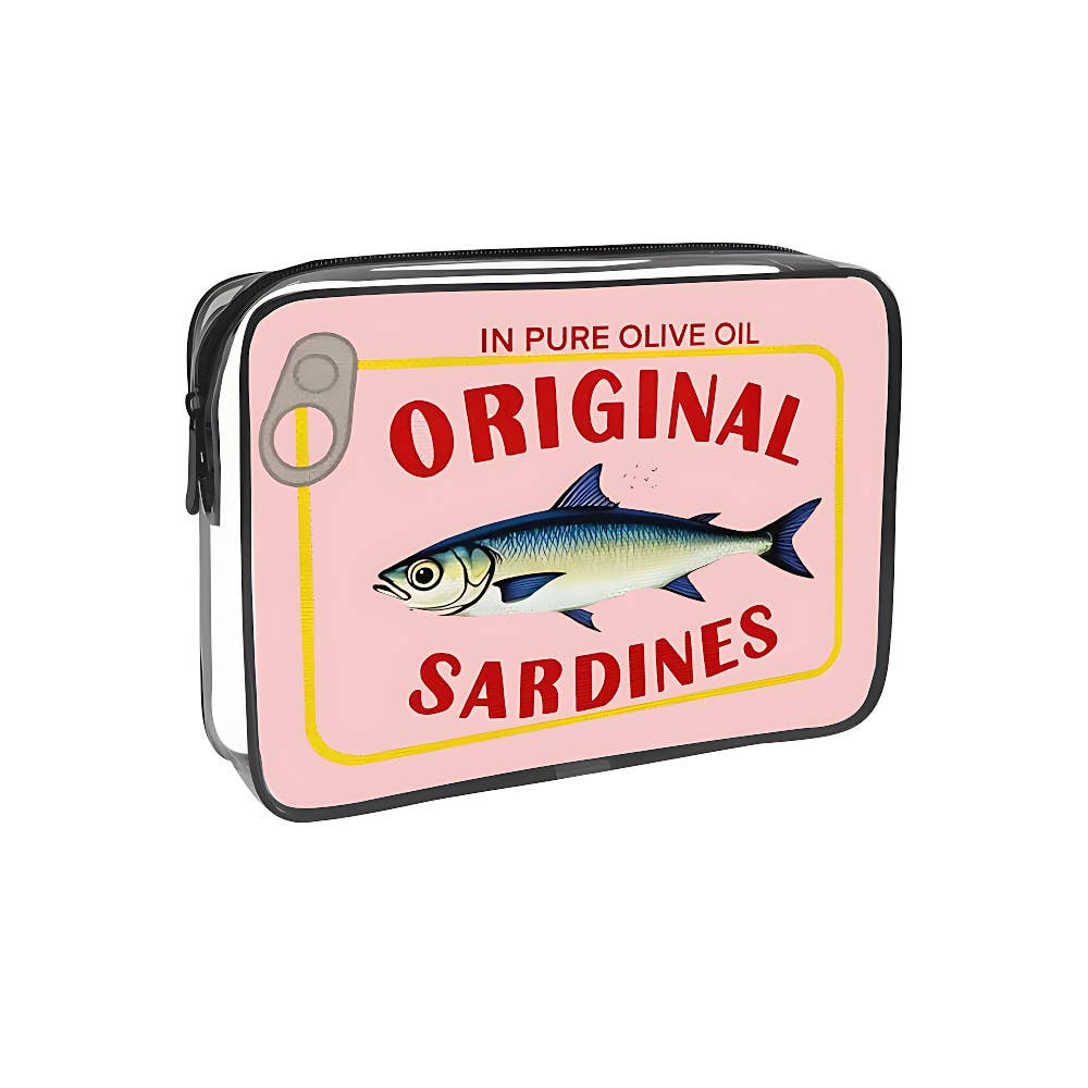 Sardine Can Print PVC Cosmetic Bag Clear Makeup bag
