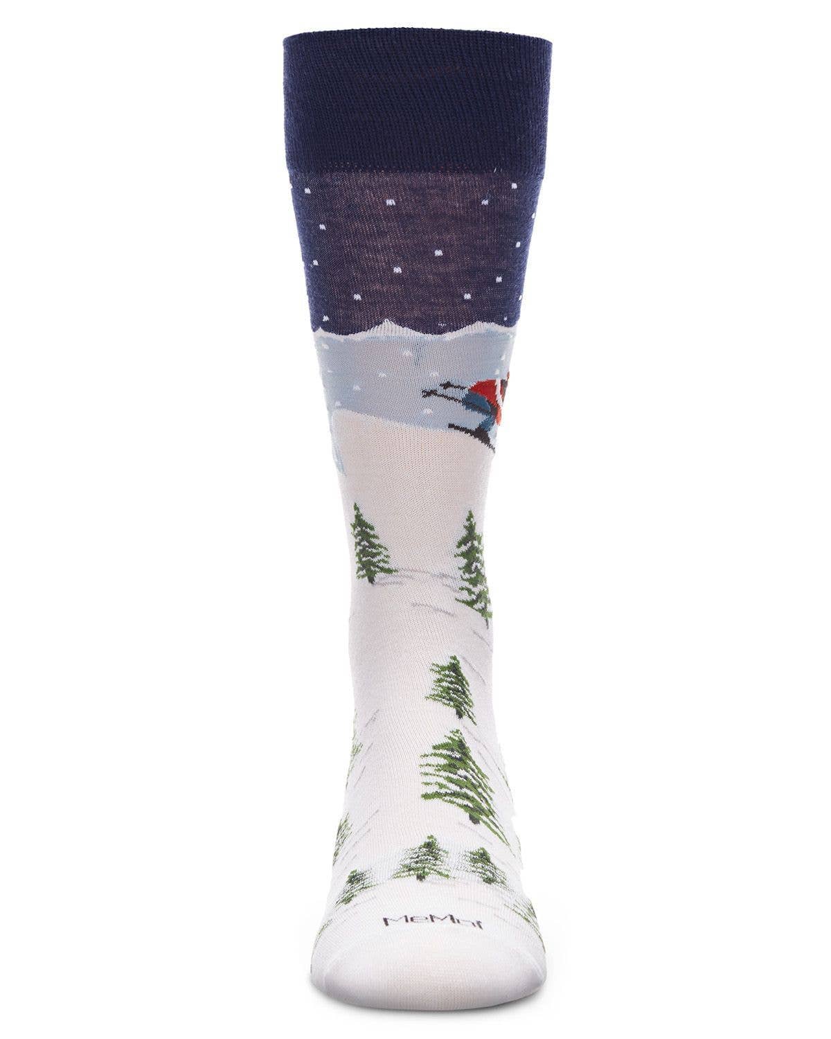 Mountain Skier Bamboo Men's Crew Socks