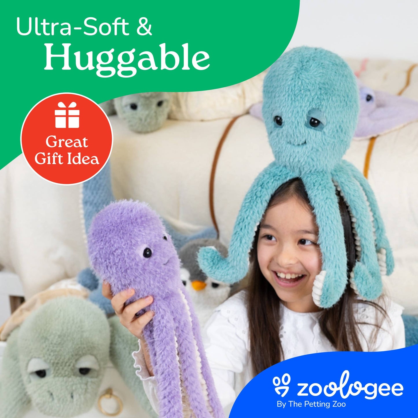 14" (36cm) Sea Fuzzlez Octopus