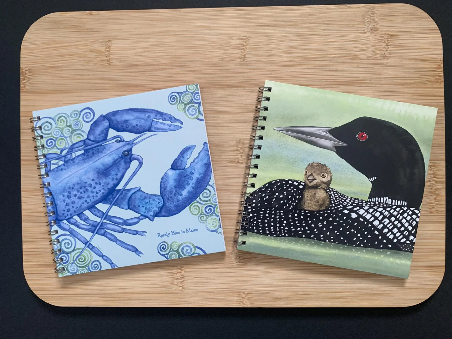 Loon and Chick 6" x 6" Watercolor Art Lined Notebook