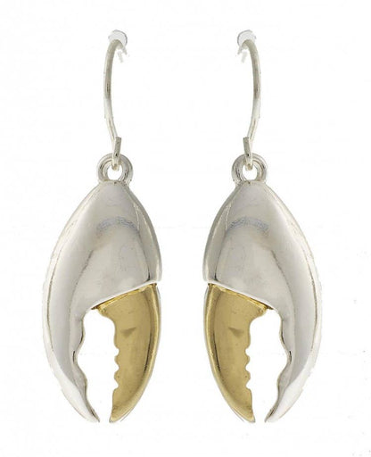 Silver Gold Claw Crab and Lobster Dangle Earrings