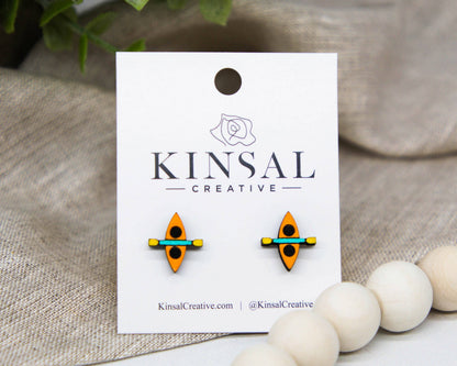 Kayak Wood Stud Earrings