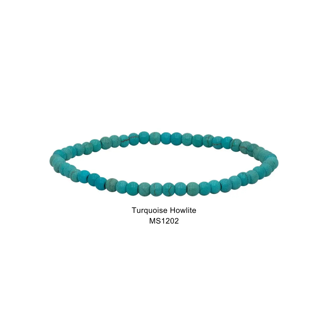 Mini Gemstone 4mm Beaded Stretch Bracelets