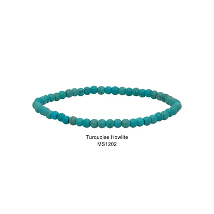 Mini Gemstone 4mm Beaded Stretch Bracelets