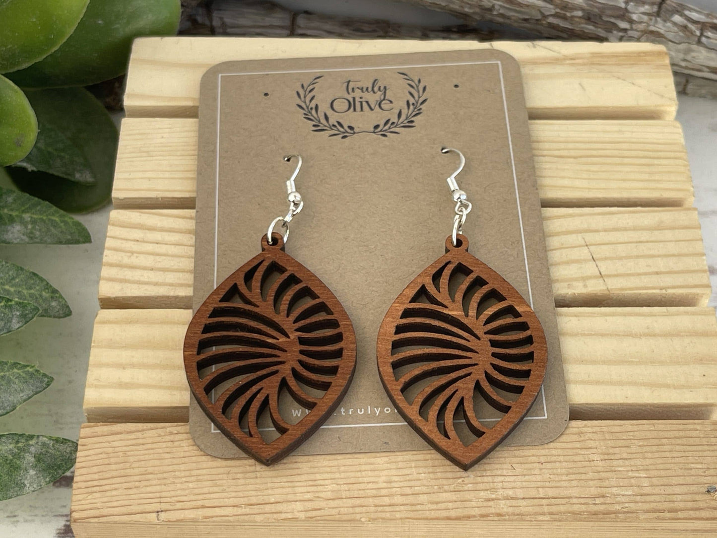 Stylish Geometric Wood Earrings