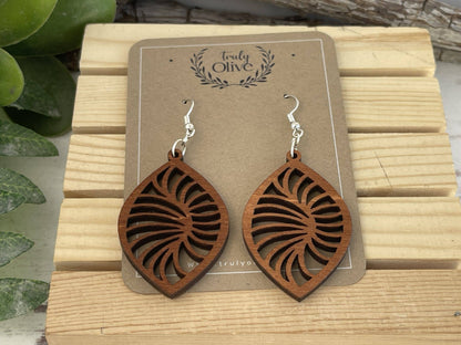 Stylish Geometric Wood Earrings
