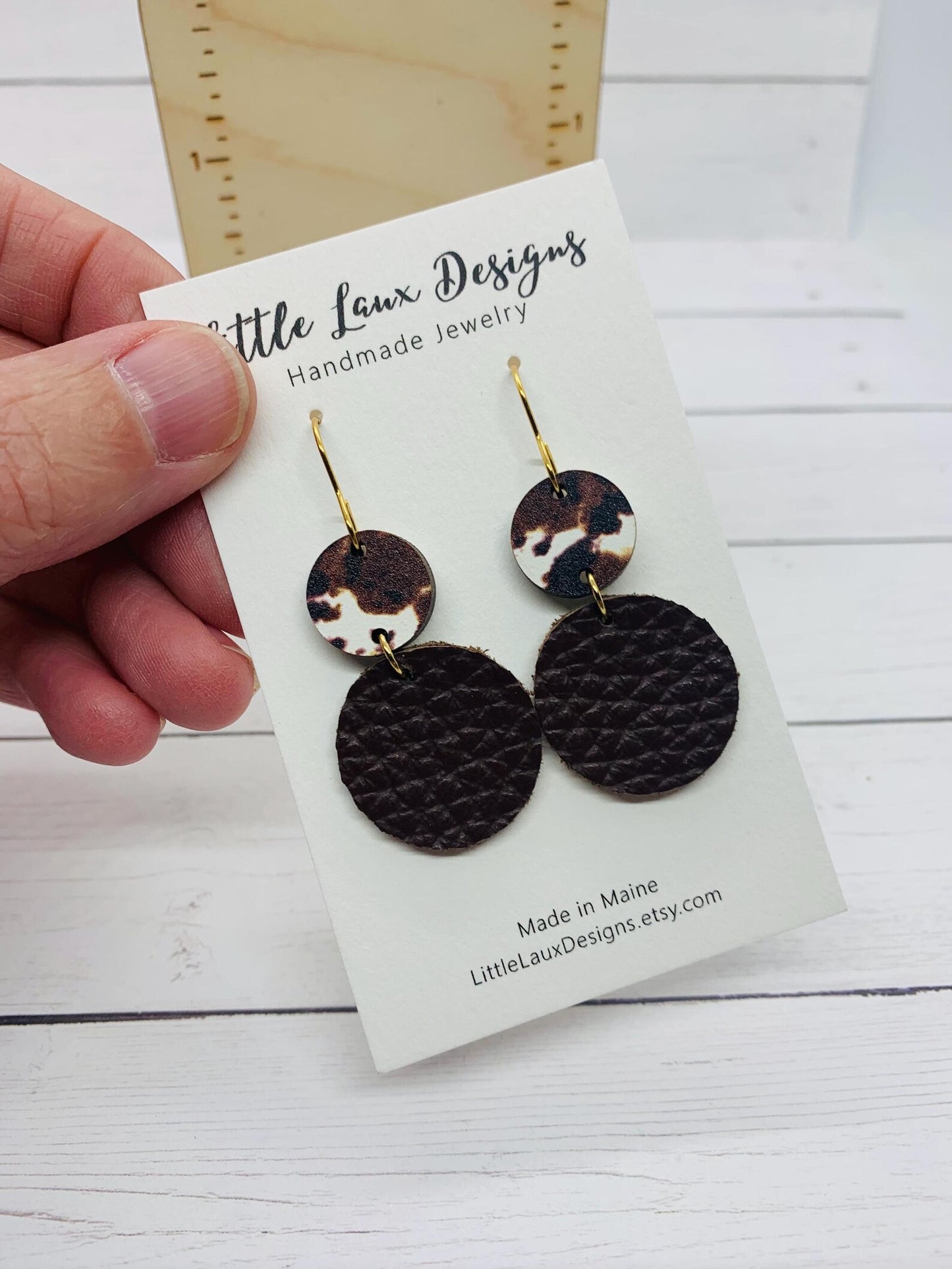 Cow Print Double Dangles