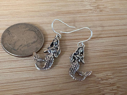 3D Mermaid Metal Dangle Earrings